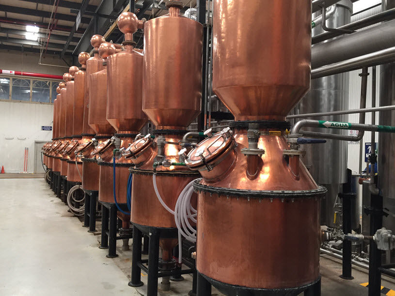 Destilación en alambiques de cobre tequila patron