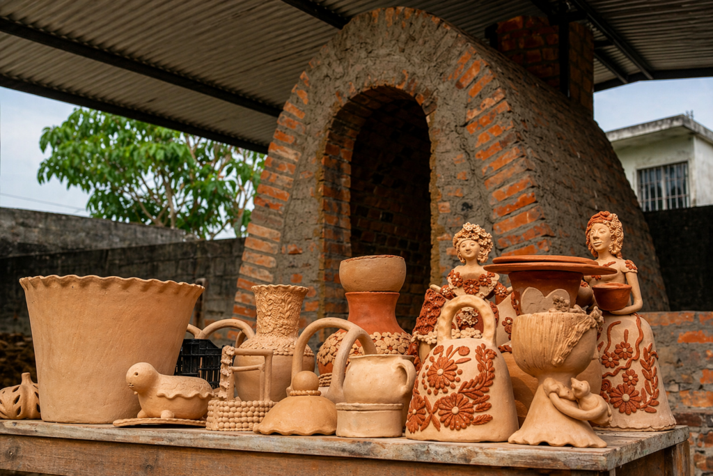 Cantaritos el Guero hecho con cerámica de Tonala y Tlaquepaque