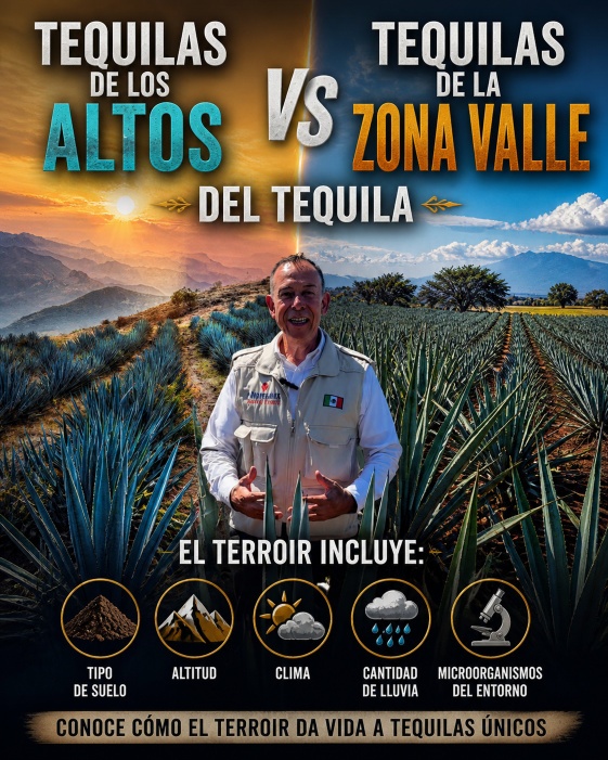 Tequila de los Altos de Jalisco VS Tequila Zona Valles de Jalisco México